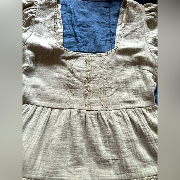 Altar’D State Moss Green Tiered Bohemian Open Back Mini Dress Size L NWOT - Picture 3 of 8